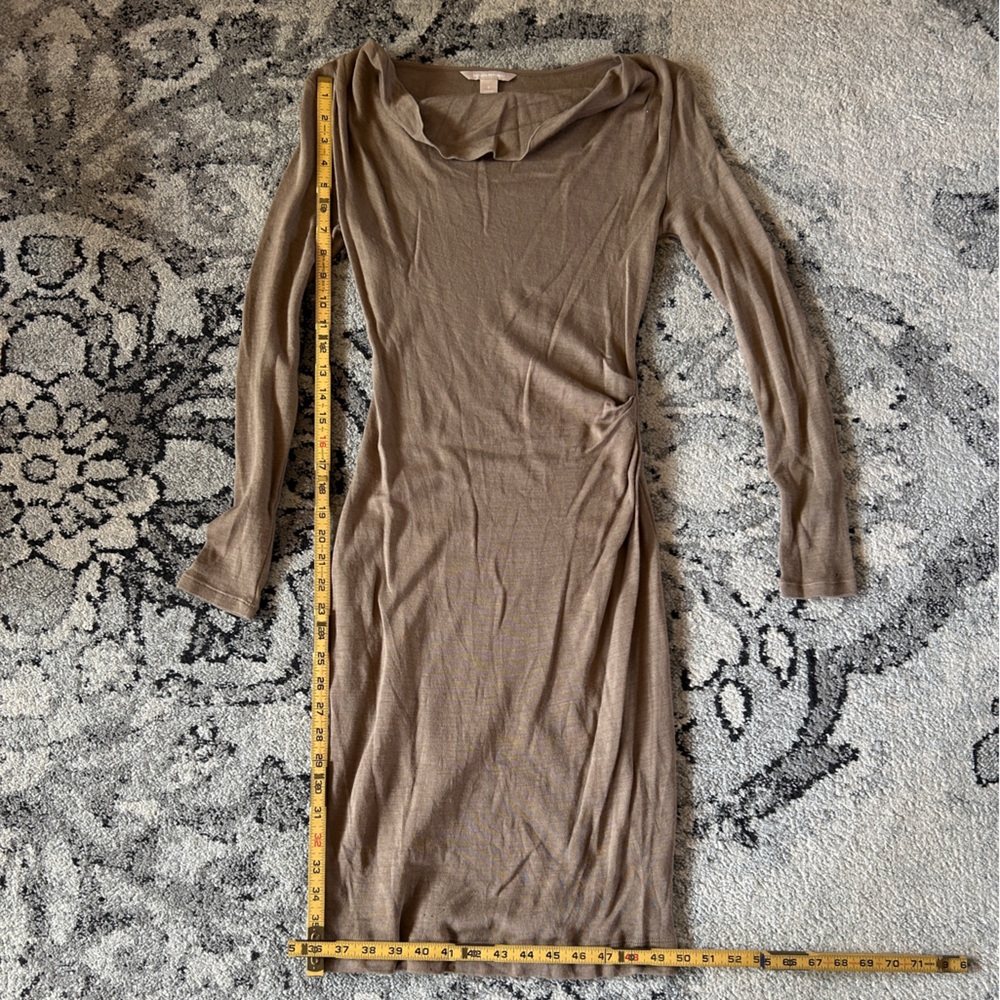 Banana Republic Tan Long-Sleeve Dress